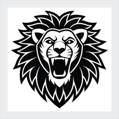 Lion face vector illustration.