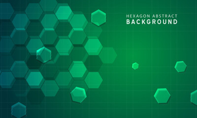Abstract background with molecules and hexagons. Scientific concept for your design