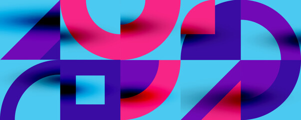 Neo memphis geometric pattern with circles, squares. Pop art abstract background for covers, banners, flyers and posters and other templates