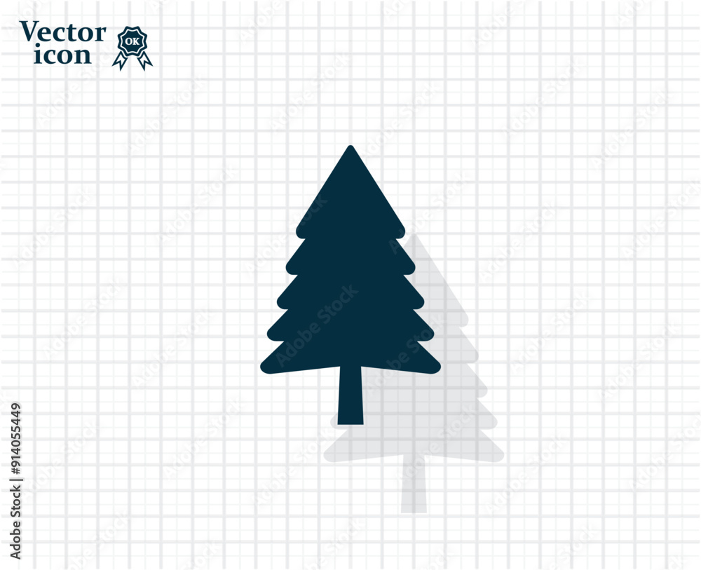 Poster dark colored vector icon with shadow on a light checkered background