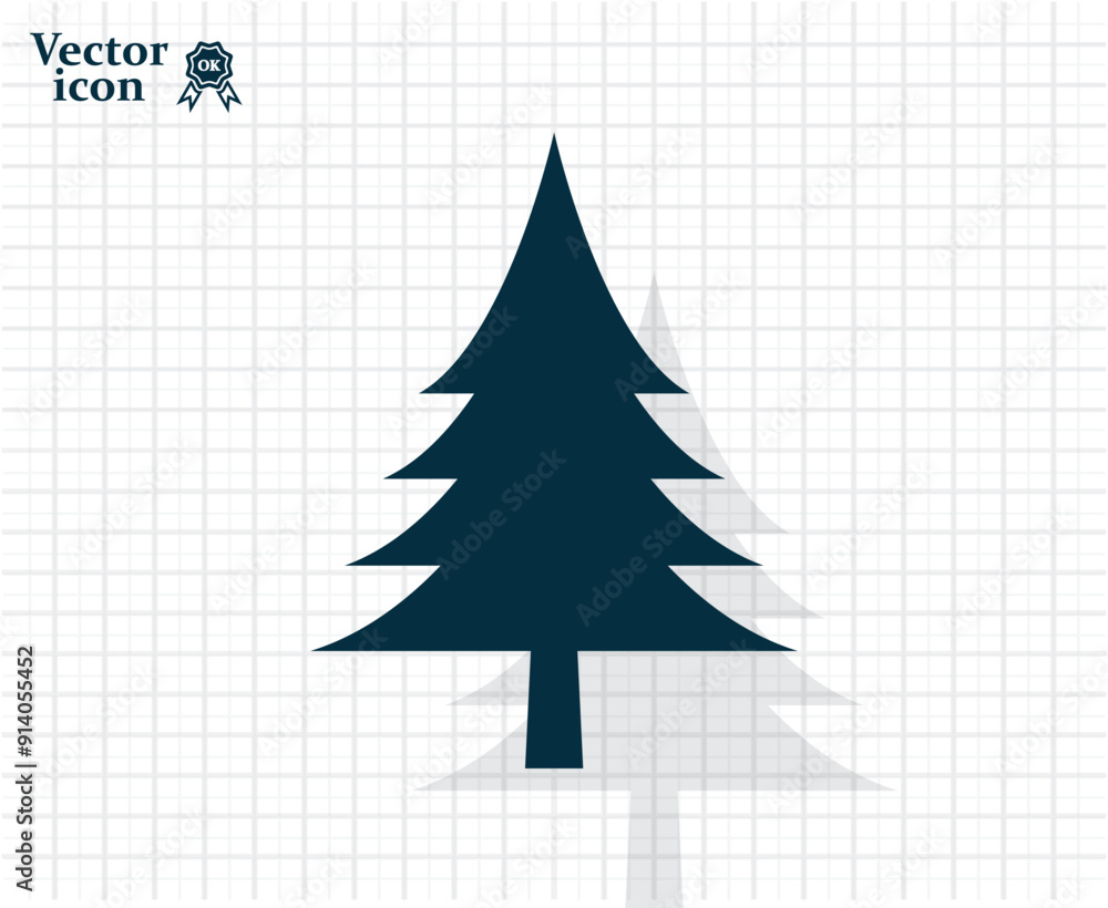 Poster dark colored vector icon with shadow on a light checkered background