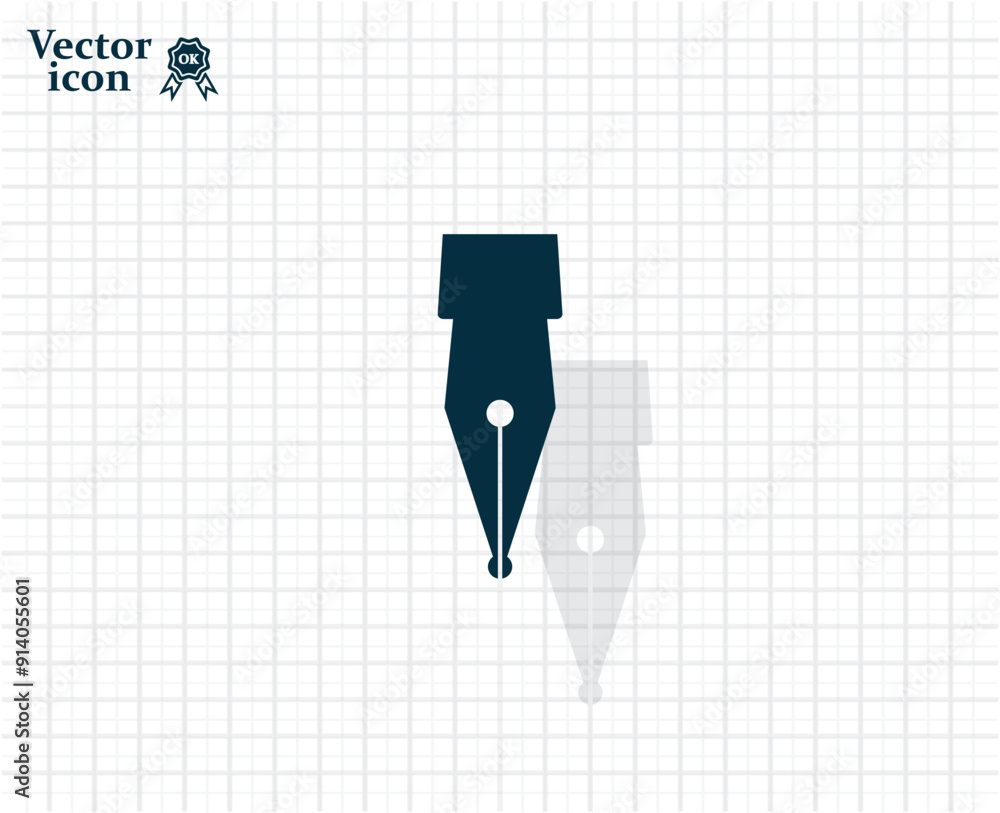 Poster dark colored vector icon with shadow on a light checkered background
