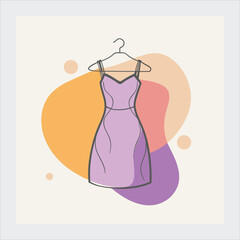 Women's dress fashion logo vector illustration.