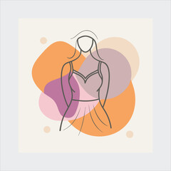 Women's dress fashion logo vector illustration.