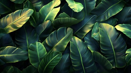 A close up of green leaves with a yellowish tint