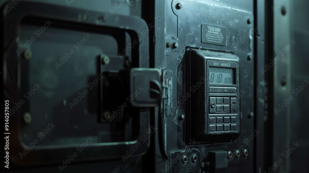 Poster electronic control panel with keypad and display