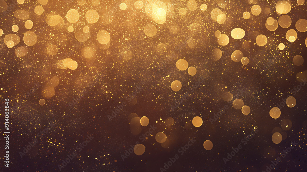 Aufkleber a sparkling golden background filled with bokeh effects, creating a festive and luxurious atmosphere