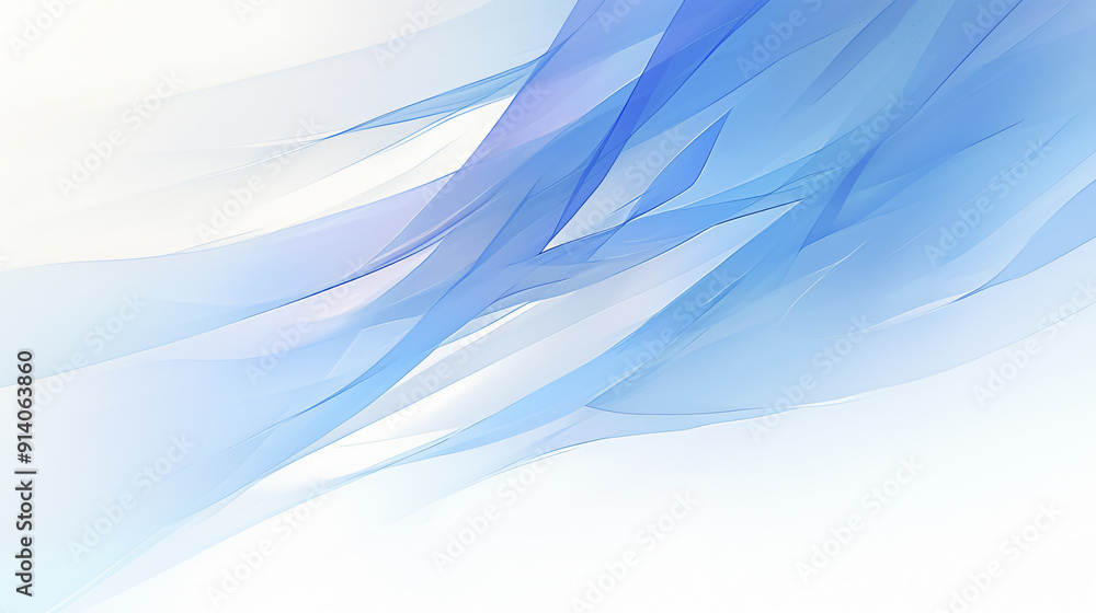 Poster an abstract digital artwork featuring flowing blue lines and soft gradients, creating a serene and c