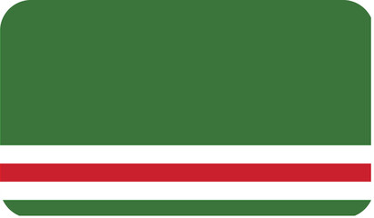 Flag of Chechen Republic of Ichkeria with rounded edges. National symbol. Vector image, flag icon.