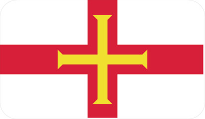 Obraz premium Flag of Guernsey with rounded edges. National symbol of Guernsey. Vector image, flag icon.