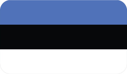 Obraz premium Flag of Estonia with rounded edges. National symbol. Vector image, flag icon.