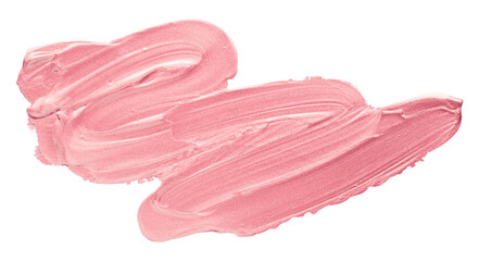 Shiny pink brush stroke isolated on transparent background