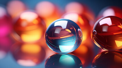 Closeup beads on a dark background. AI Generative.