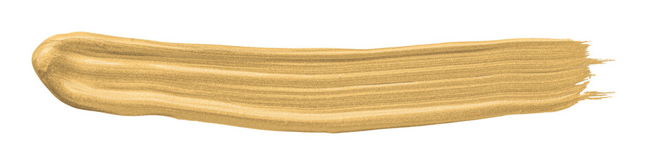 Shiny light brown brush stroke isolated on transparent background.