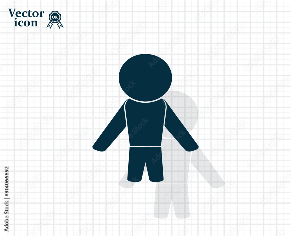 Poster dark colored vector icon with shadow on a light checkered background