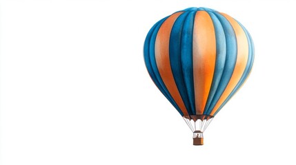 3D Watercolor Hot Air Balloon - Blue & Orange -  Image Download