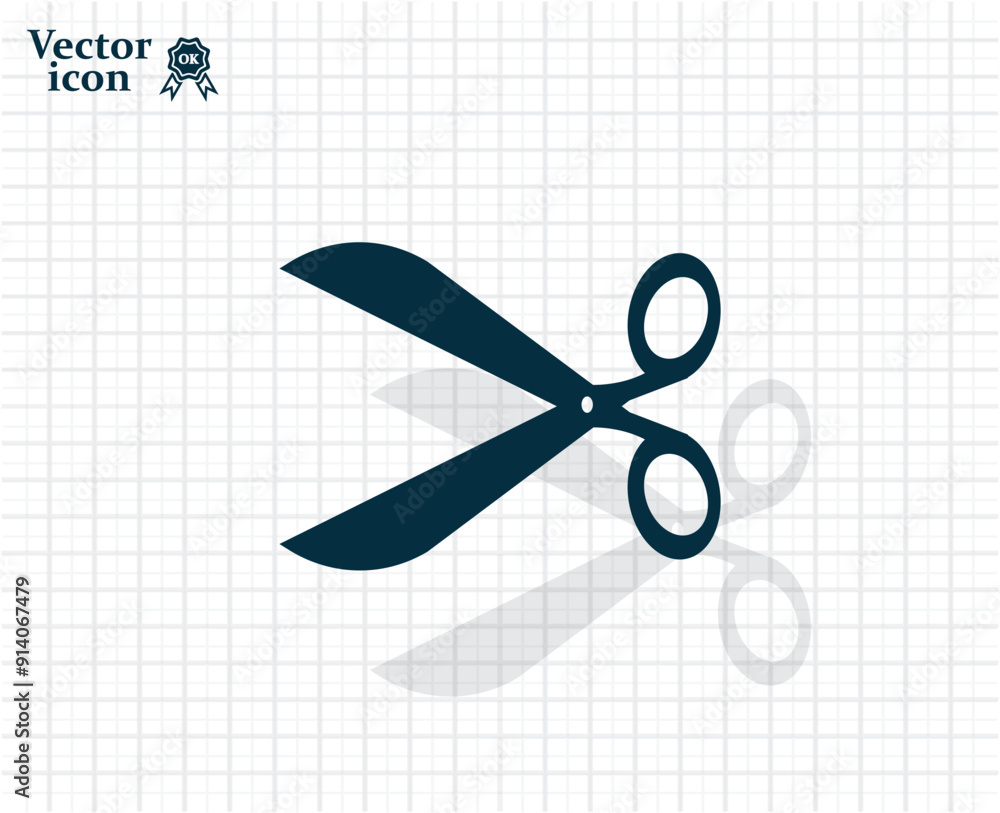 Poster dark colored vector icon with shadow on a light checkered background