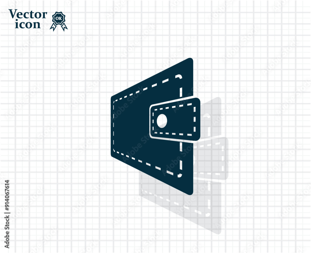 Poster dark colored vector icon with shadow on a light checkered background
