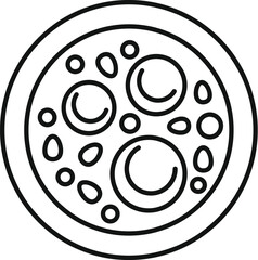 Line art icon of bingsu, a popular korean shaved ice dessert