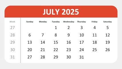July 20, 2025: Animated 2025 planner showcasing July calendar, highlighting July 20th with space for tasks, notes, and to-do lists.