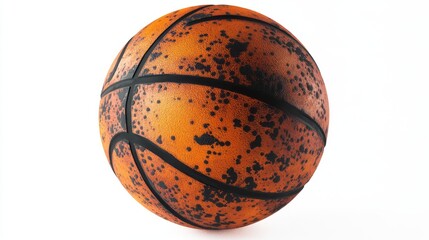 Fototapeta premium 3D Watercolor Basketball - Orange & Black with Texture | Abstract Sports Art