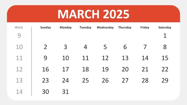 March 30, 2025: Animated 2025 planner showcasing March calendar, highlighting March 30th with space for tasks, notes, and to-do lists.