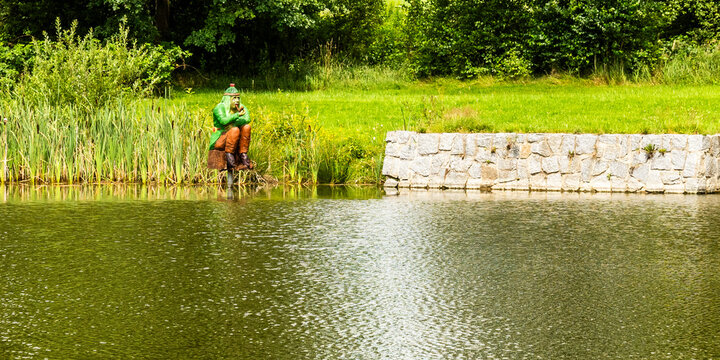 Fischteich mit Wassermann in Lipova/Hainspach 4