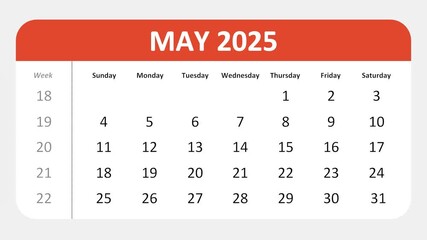 May 30, 2025: Animated 2025 planner showcasing May calendar, highlighting May 30th with space for tasks, notes, and to-do lists.