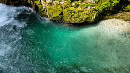 Vintgar Gorge, Slovenia, in bright spring day