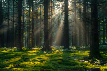 Obraz premium morning in the forest