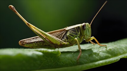 grasshopper on a leaf