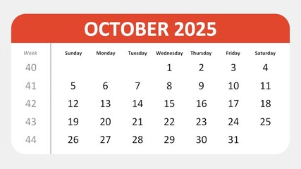 October 31, 2025: Animated 2025 planner showcasing October calendar, highlighting October 31st with space for tasks, notes, and to-do lists.