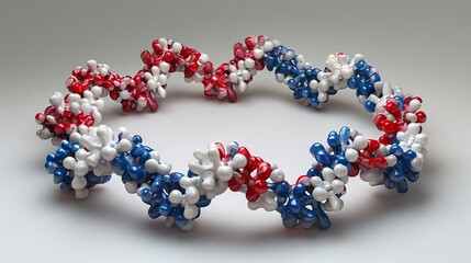 Visualizing the van der Waals structure of tripeptide molecule in a 3D model. Concept 3D Modeling, Chemistry, Molecular Structure, Tirzepatide, Van der Waals