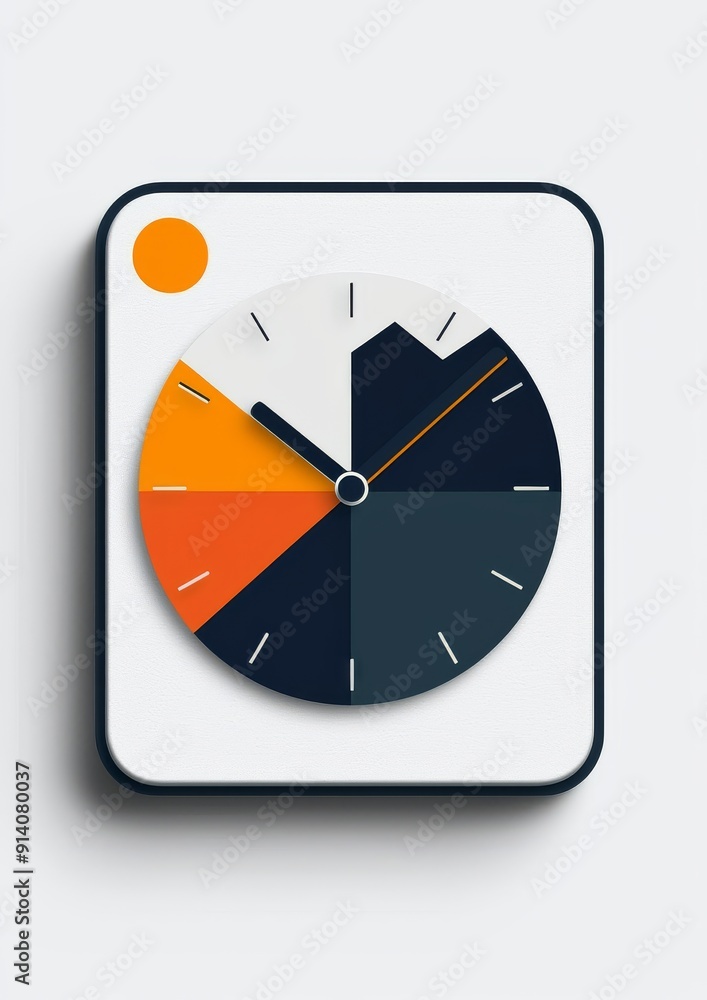 Aufkleber modern clock icon with minimalist design and vibrant color scheme
