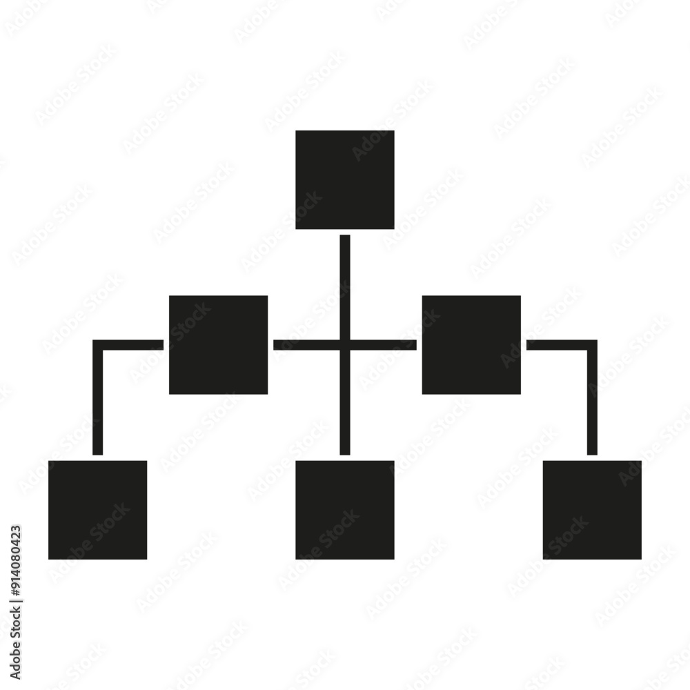 Poster flowchart diagram icon. organizational structure. hierarchy chart illustration. vector graphic.
