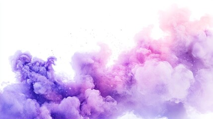 Fototapeta premium 3D Watercolor Abstract Clouds: Purple & Pink Floating Dreams