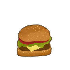 hamburger isolated on transparent background