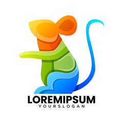 colorful mouse  logo design vector