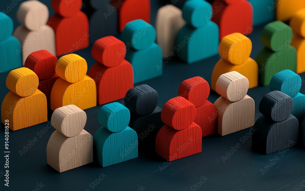 Poster business networking flat design side view professional connections theme 3d render split-complementa