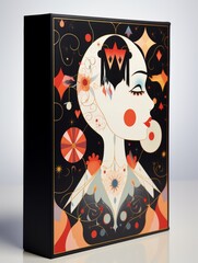 Colorful Abstract Portrait Art Playing Card Box
