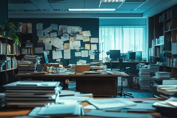 Uncovering Financial Misconduct: Detailed Shot of Office Setting Revealing Embezzlement Evidence