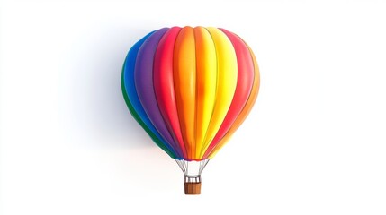 Fototapeta premium 3D Watercolor Rainbow Hot Air Balloon - Download