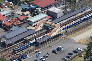 引退直前のELぐんまよこかわ号の到着に賑わう横川駅の風景_2024/8/3撮影