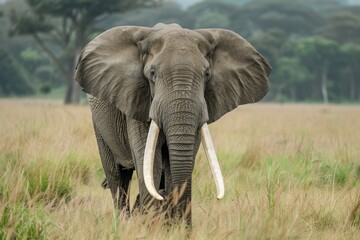 Fototapeta premium African elephant with exceptionally long tusks
