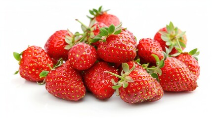 Fresh strawberry fruit over plain background