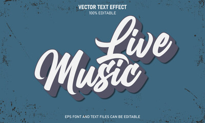 Fototapeta premium Live music 3d editable text effect