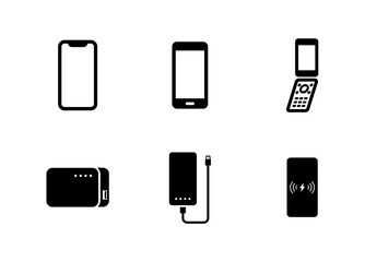 スマホ・携帯・モバイルバッテリーのベクターアイコンセット