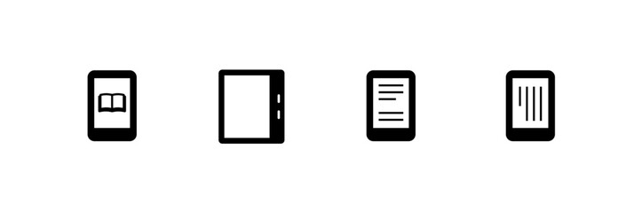 電子書籍リーダーのベクターアイコンセット