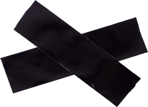 Two pieces of black duct tape attached to form the letter X
