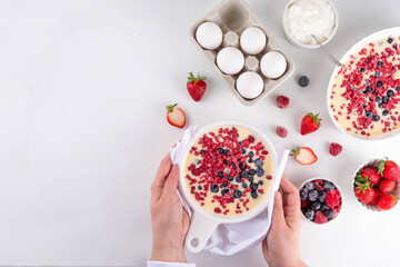 Cooking making baked yogurt healthy dessert